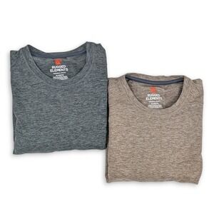 Rugged Elements Durable Utility Long Sleeve TShirts Mens XL Brown Green Lot of 2